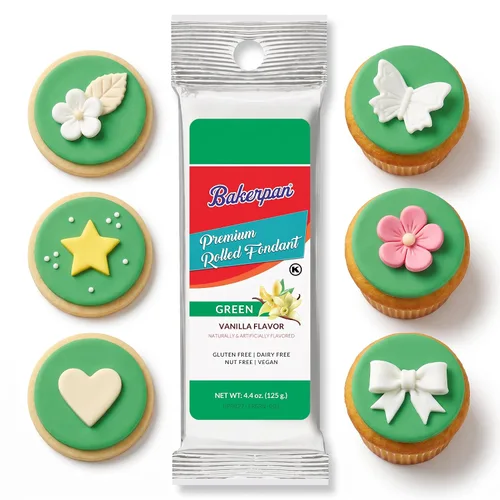 Vista 11 de Bakerpan Fondant negro enrollado prémium para decoración de pasteles, sabor a vainilla, 4.4 onzas (fabricado en Estados Unidos)