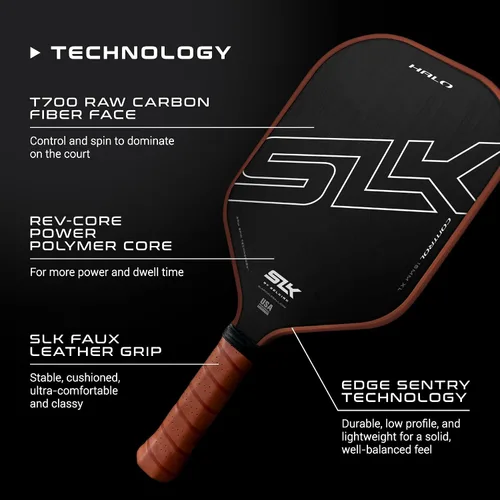 Vista 3 de Selkirk Sport SLK Halo Paleta de Pickleball de Fibra de Carbono Cruda Diseñada en los Estados Unidos Elige la potencia de fibra de carbono cruda