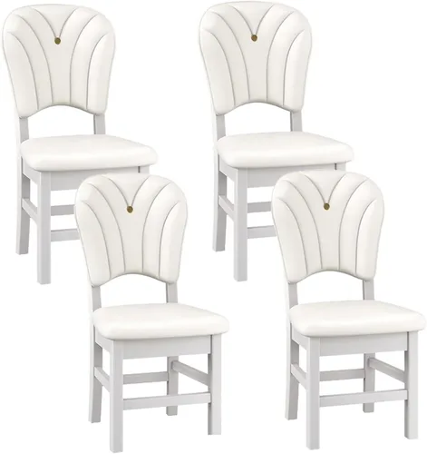 Vista 16 de Upholstered Leather Dining Room Chairs, Dining Chairs Set Kitchen Chair with Solid Wood Legs, Dining Room Side Chair for Bedroom, Vanity, Living