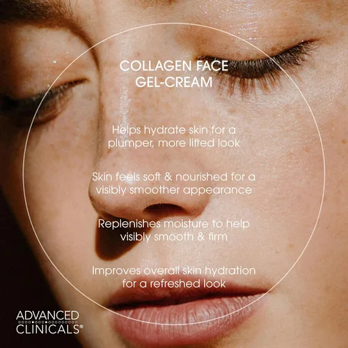 Vista 7 de Advanced Clinicals Crema de colágeno con crema hidratante facial de ácido hialurónico + crema corporal de colágeno, juego de 2 piezas