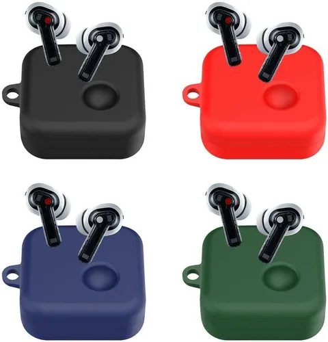 Vista 8 de DAYJOY - Juego de 2 fundas protectoras de silicona de goma suave compatible con auriculares TWS, funda protectora con llavero para nada de oreja (1)