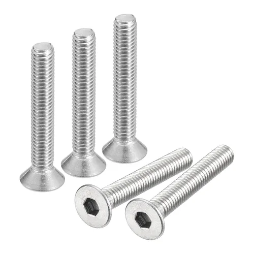 Vista 30 de uxcell tornillos de cabeza avellanada plana #8-32x1/2, 25 piezas de tornillos de cabeza plana con llave hexagonal de acero inoxidable 304, rosca