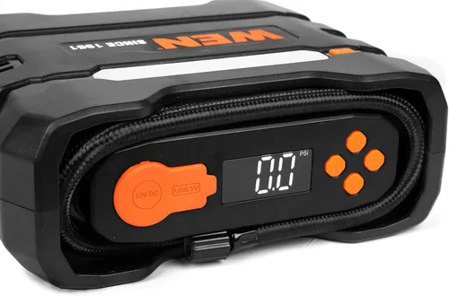 Vista 3 de WEN Compresor de aire portátil para inflador de neumáticos, 12 V, 90 PSI con estuche de transporte (AA2225)