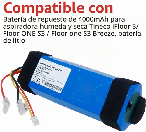 Vista 2 de Batería de repuesto para aspiradora Tineco iFloor 3/Floor ONE S3/Floor One