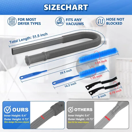 Vista 3 de Sealegend Kit de limpiador de ventilación para secadora, accesorio para Gris