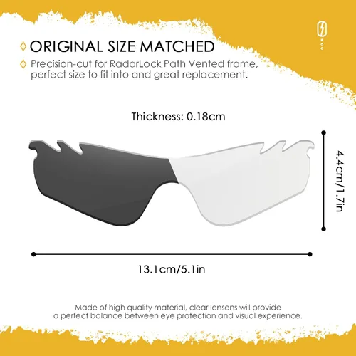 Vista 2 de Lentes de repuesto ANSI Z87.1 para gafas de sol Oakley RadarLock Path ventiladas - HI-DEF fotocromático