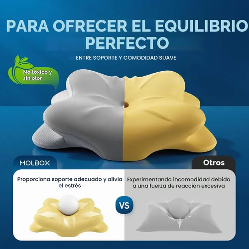 Vista 6 de Almohada cervical para el dolor de cuello, espuma viscoelástica ergonómica para personas que duermen de lado y espalda