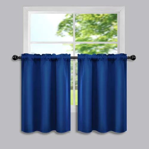 Vista 32 de Mrs.Naturall - Cortinas opacas cortas beige para ventanas pequeñas de 18x24 pulgadas de largo