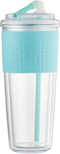 Vista 2 de Copco Lock-n-Roll - Botella de agua de doble pared, 20 onzas, color verde azulado