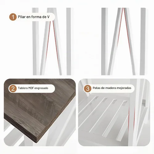 Vista 5 de Mesa auxiliar cuadrada de granja, mesa auxiliar con diseño de listones, mesa auxiliar de sofá con marco resistente para sala de estar, gris oscuro