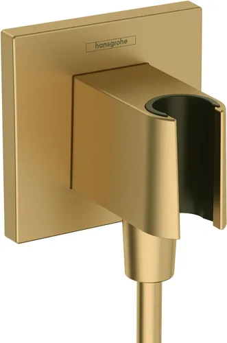 Vista 7 de hansgrohe 26889341 - Toma de pared de ducha de mano con conexión de rosca de 1/2 pulgada en cromo negro cepillado, 26889341
