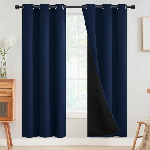 Vista 113 de SimpleHome - Cortinas opacas 100% para recámara, cortinas de ventana con ojales beige, con aislamiento térmico, cortinas de oscurecimiento