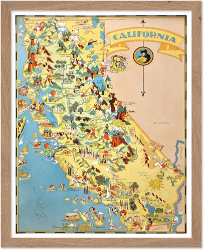 Vista 56 de Poster Master Póster retro de viaje con mapa monumental vintage de Florencia, arte italiano, gran regalo para hombres, mujeres, amantes