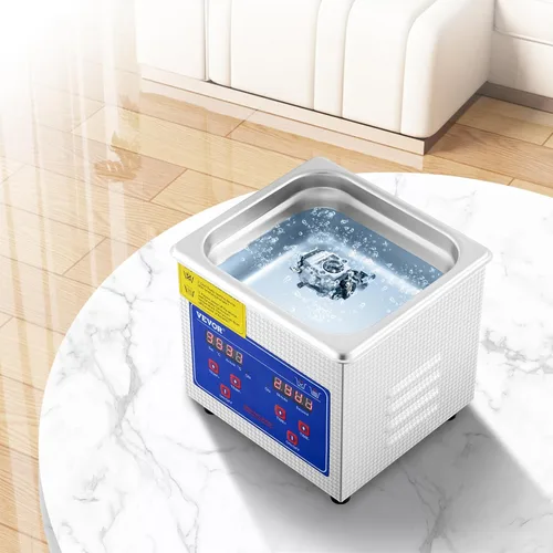 Vista 8 de VEVOR Limpiador ultrasónico 1.3L Limpiador ultrasónico profesional con temporizador digital 40kHz Excelente máquina de limpieza ultrasónica 110V