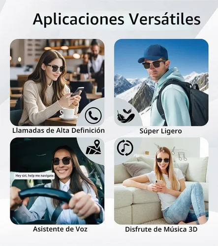 Vista 6 de Gafas de sol inteligentes, gafas Bluetooth 5.4 para hombres y mujeres