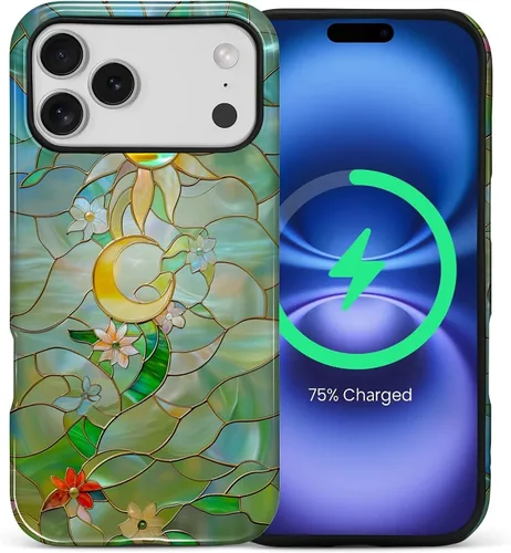 Vista 60 de Funda Compatible con iPhone 13/14 [Compatible con MagSafe] Protección de Doble Capa de Cáscara Dura Híbrida, Funda Magnética Protectora a Prueba
