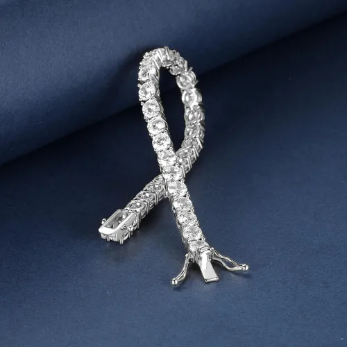Vista 9 de Gemsme Pulsera de tenis de 560.276 in para mujeres y hombres, chapada en oro blanco de 18 quilates, 560.276 in, circonita cúbica redonda, pulsera