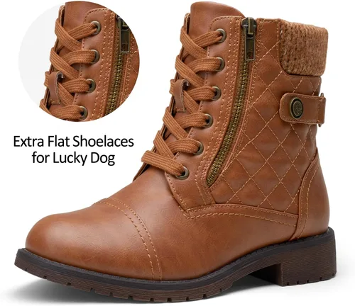 Vista 3 de Vepose Botines con estilo de combate, a la moda, para mujer