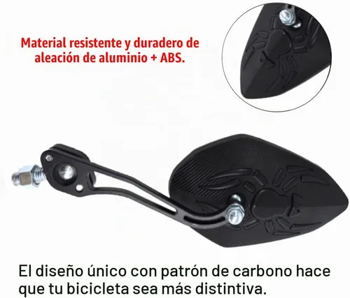 Vista 5 de Espejos de bicicleta para manillar, 2 piezas de seguridad HD espejo retrovisor para manillar, espejos ajustables para bicicleta, espejo retrovisor
