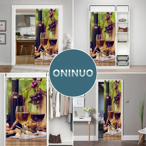 Vista 5 de Cortinas opacas románticas rústicas para puerta de vino de uva de granja para puertas de entrada, cortina opaca romántica para armario de dormitorio