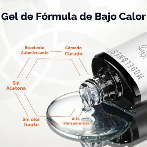 Vista 3 de modelones Capa base de gel despegable U V, capa base pelable de secado rápido Esmalte de uñas de gel para principiantes, protección suave