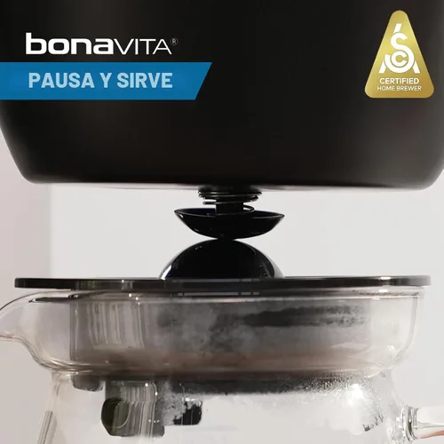 Vista 4 de Bonavita Enthusiast Cafetera de goteo de 8 tazas, para verter, máquina de café certificada SCA con jarra de vidrio, panel de acero inoxidable Negro