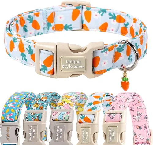 Vista 51 de Unique style paws Collar de perro con hebilla de plástico con colgante, collar de cachorro para primavera y verano, traje de baño para fiesta