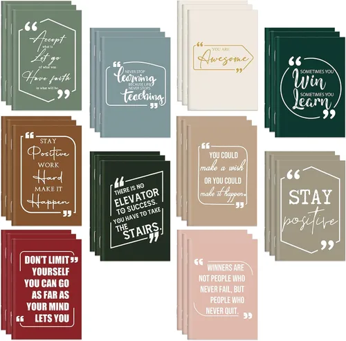 Vista 9 de Fulmoon - 30 cuadernos pequeños inspiradores a granel, cuadernos de bolsillo motivacionales para mujeres, regalos de afirmación de profesores, a