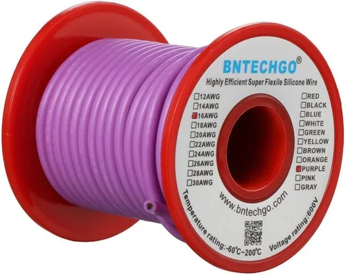 Vista 38 de BNTECHGO Alambre de silicona de calibre 16 rojo y negro cada 25 pies 2 Alambre de silicona calibre 16 rojo y negro