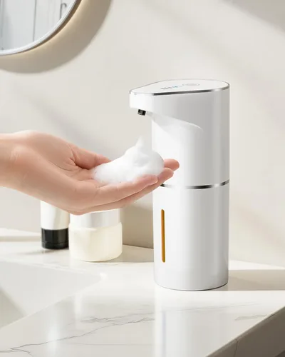 Vista 11 de Fantictas Dispensador automático de jabón líquido, 3 niveles para cocina y Blanco