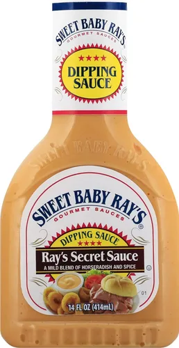 Vista 2 de Sweet Baby Ray's Ray's Secret Sauce - Mezcla suave de rábano picante y especias, perfecta para sumergir, 14 onzas, paquete de 3, incluye adhesivo