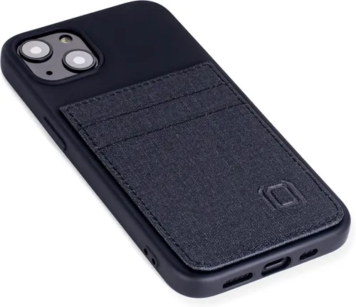 Vista 9 de Dockem Funda tipo cartera para iPhone 13 con carcasa de silicona líquida, placa de metal integrada para montaje magnético y 2 bolsillos para Negro
