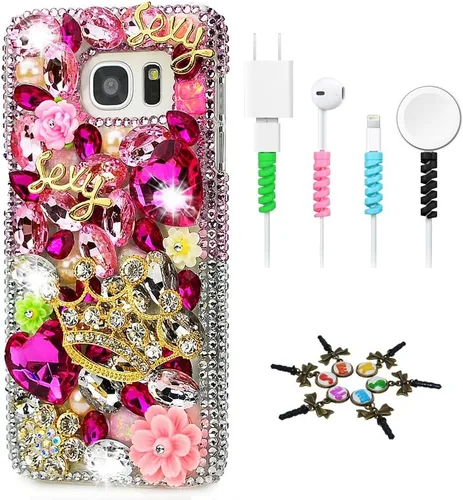 Vista 13 de SSSGCDwCPSeries-23 - Funda con cristales brillantes (hecha a mano), diseño 3D