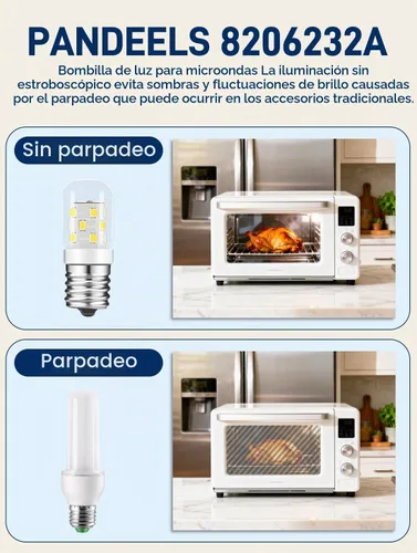Vista 6 de Bombillas de microondas E17 LED debajo del capó 40W equivalente para Paquete de 2 bombillas blancas de luz diurna