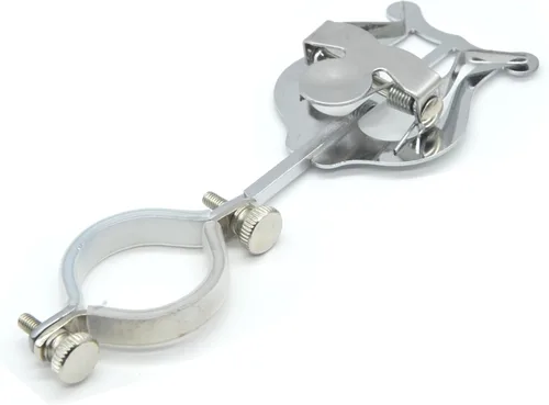 Vista 2 de Clarinete Lira para banda de marcha Metal chapado música hoja abrazadera con funda protectora plata