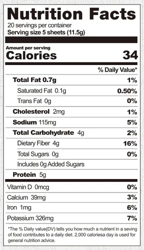 Vista 2 de Hojas de algas tostadas dos veces: 7.50 x 8.25 pulgadas, 100 hojas – 8.82 oz (también disponible en 50 hojas -4.41 oz)