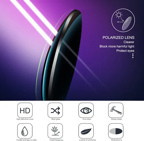 Vista 7 de YIMI Gafas de sol fotocrómicas polarizadas para hombre, para deportes al aire libre, conducción y ciclismo, antideslumbrante, UV400, gafas ligeras