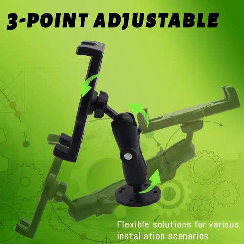 Vista 4 de Soporte de metal para tableta, camión, automóvil, vehículo, base de taladro industrial resistente, soporte para tableta, para tableta, tableta