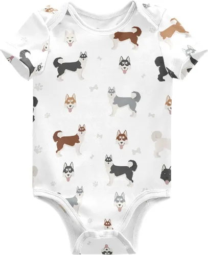 Vista 38 de vvfelixl Bodies para bebé niña negro Pug blanco manga corta algodón ropa de bebé para niñas 0-24 meses Multi1