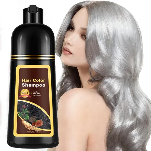 Vista 10 de Champú de tinte para el cabello 3 en 1 para mujeres y hombres, rica coloración de raíz a punta con extractos naturales, 3-4 semanas de duración
