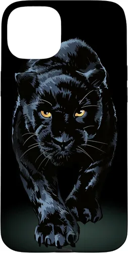 Vista 9 de iPhone 16 Black Panther Walking Toward Shadow - Estuche de regalo para amantes de los gatos salvajes