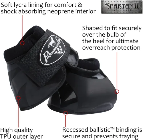 Vista 3 de Professional's Choice Spartan II Bell Boots Pomo sin giro Cierre de doble gancho y bucle Se venden en pares