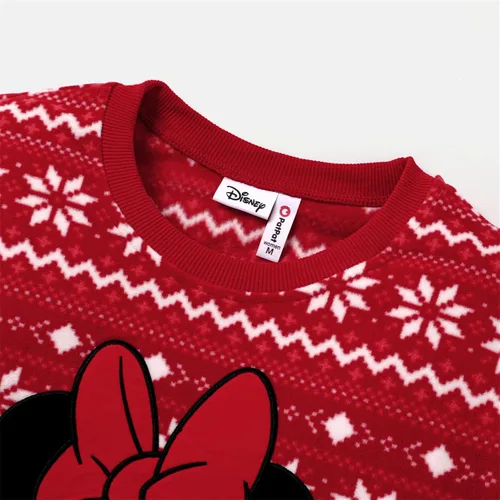 Vista 4 de Disney Sudaderas navideñas a juego para la familia, para niños y niñas, divertidas sudaderas navideñas de Minnie Mickey para la nieve