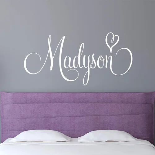 Vista 2 de Calcomanía de pared con nombre personalizado, para habitación de niñas, habitación de niños, calcomanía de pared con nombre personalizado