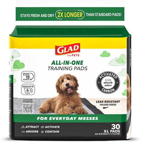 Vista 14 de Glad para Mascotas Almohadillas para Cachorros de Carbón Negro - Almohadillas Desechables Súper Absorbentes para Orina de Perro, Almohadillas