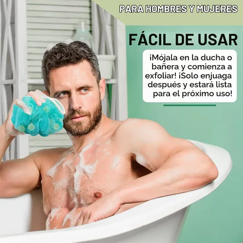 Vista 6 de T.Taio Esponjabon Esponjabon - Esponja de jabón para ducha, lufa luffa Loufa, bola de lavado corporal, depurador de malla para limpieza completa