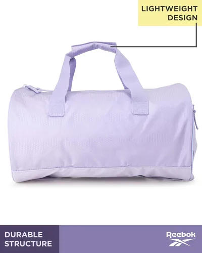 Vista 5 de Reebok Bolsa de lona Bolsa de gimnasio deportiva Plyo equipaje de mano ligero para fin de semana durante la noche para viajes, playa, yoga, Lavanda