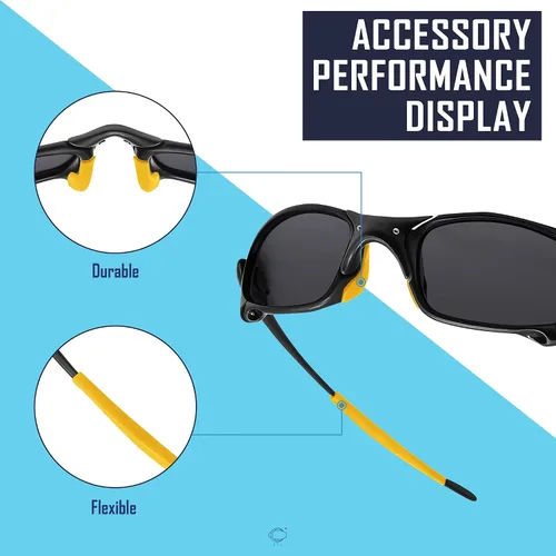 Vista 5 de SAUCER Replacement Nose Pieces Pads & Earsocks Temple Sleeve Rubber Kit for Oakley Juliet Sunglass