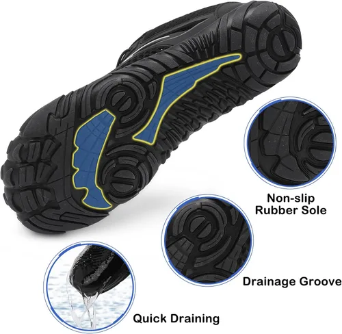 Vista 5 de Scurtain Unisex Mens Womens Athletic Hiking Water Shoes Quick Dry Barefoot Aqua Shoes Swim Shoes Beach Shoes with Drainage
