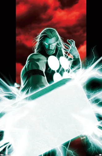 Vista 12 de Trends International Marvel Comics - Póster de pared de Thor - Mjolnir, 14.725 x 22.375 pulgadas, versión enmarcada de madera de granero
